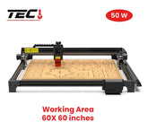 50W CNC Laser  Engraver and Cutting Machine With Air Assist Parts CNC Machine For leather- 60X60 Inches